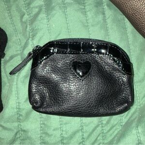 Brighton Black Leather Coin Purse w/ Light Tan Interior VINTAGE NWOT!!!